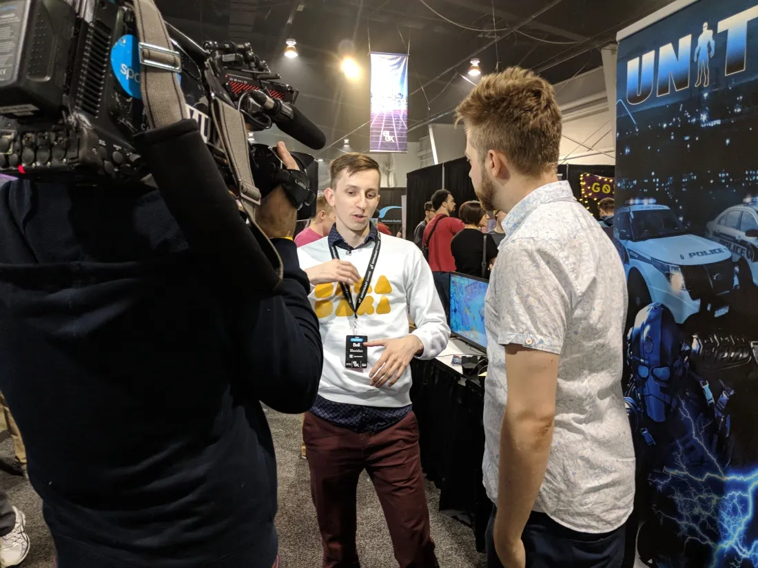 Raphaël being interviewed at EGLX 2018